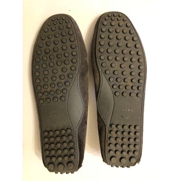 Zara men\'s gray leather suede slip on loafers size US:12 EU:45 main image 5